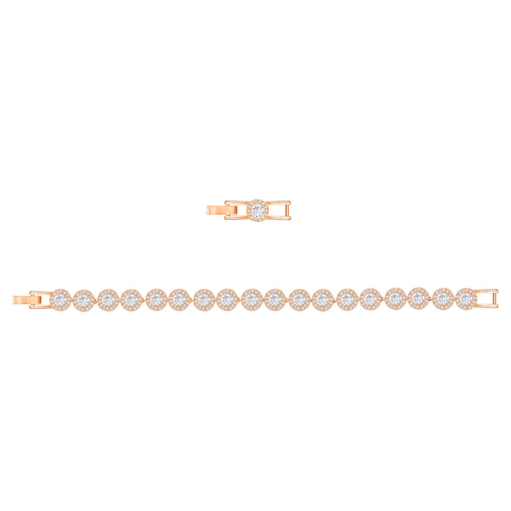 Swarovski Una Angelic Armband Rundschliff Pavé Mittel Weiss Roségold Legierungsschicht - 5240513
