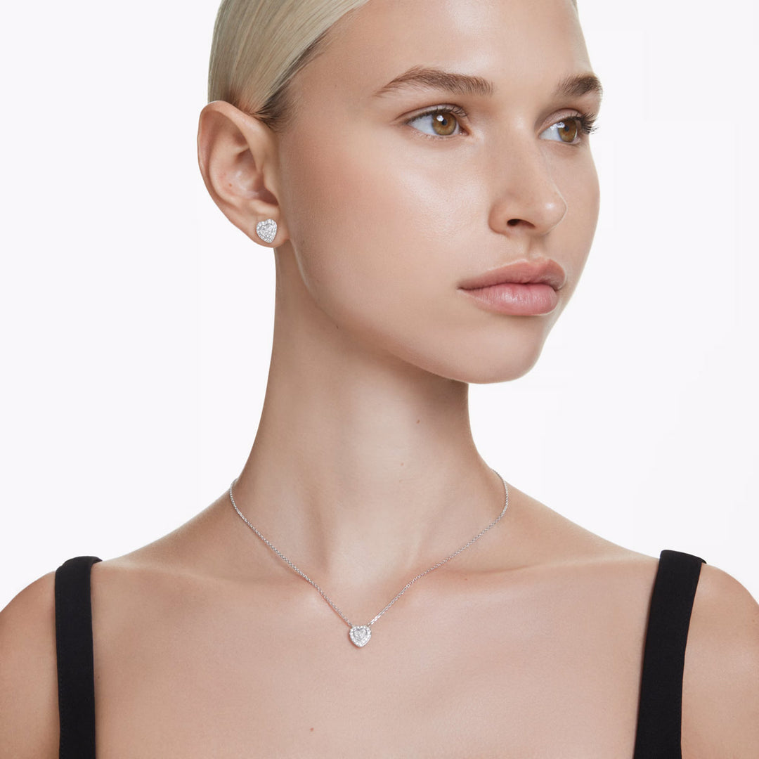 Swarovski x Ariana Grande Halskette Verschiedene Schliffe Herz Weiss Rhodiniert - 5720852