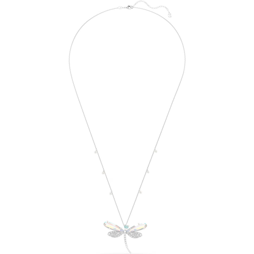 Swarovski x Ariana Grande Halskette und Brosche Verschiedene Schliffe Libelle Grün Rhodiniert - 5737429