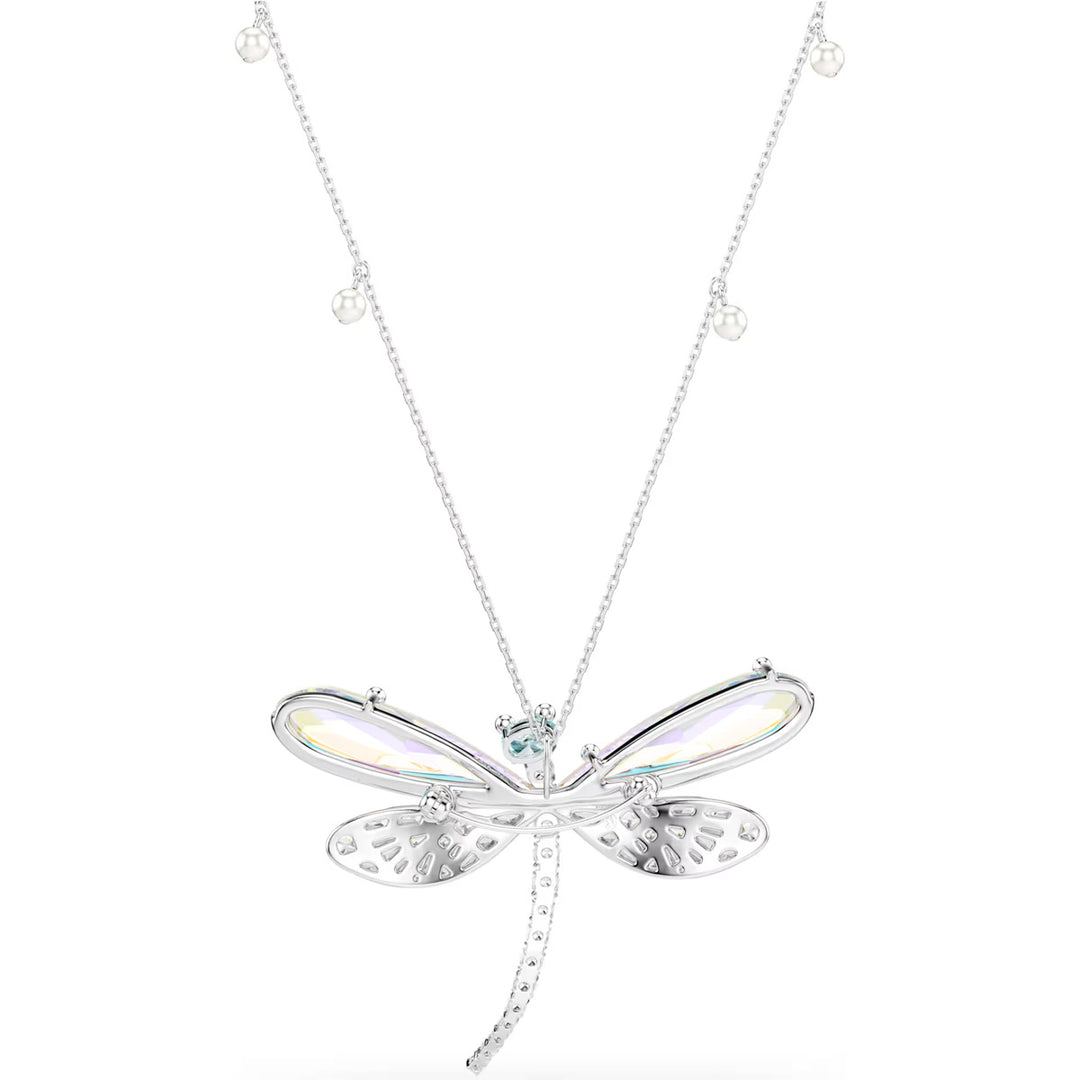 Swarovski x Ariana Grande Halskette und Brosche Verschiedene Schliffe Libelle Grün Rhodiniert - 5737429