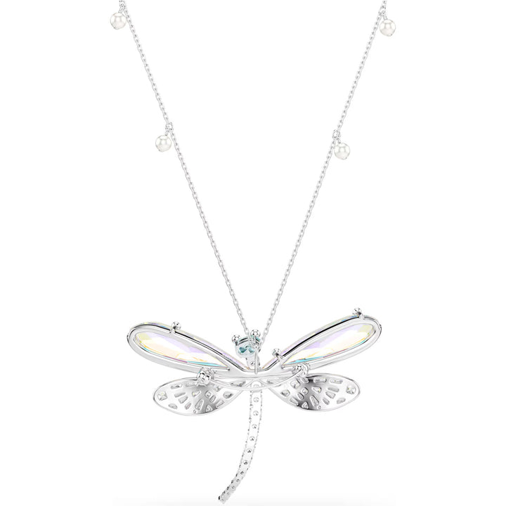 Swarovski x Ariana Grande Halskette und Brosche Verschiedene Schliffe Libelle Grün Rhodiniert - 5737429