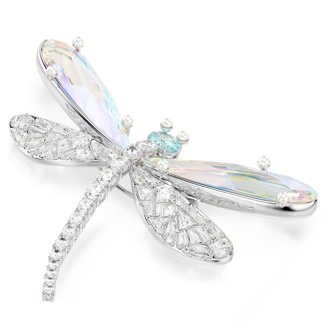 Swarovski x Ariana Grande Halskette und Brosche Verschiedene Schliffe Libelle Grün Rhodiniert - 5737429