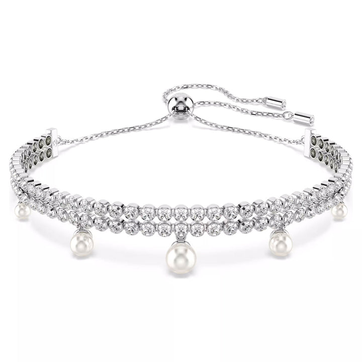 Swarovski x Ariana Grande Braccialetto Crystal Pearl Taglio Round Bianco Placcato rodio - 5720870