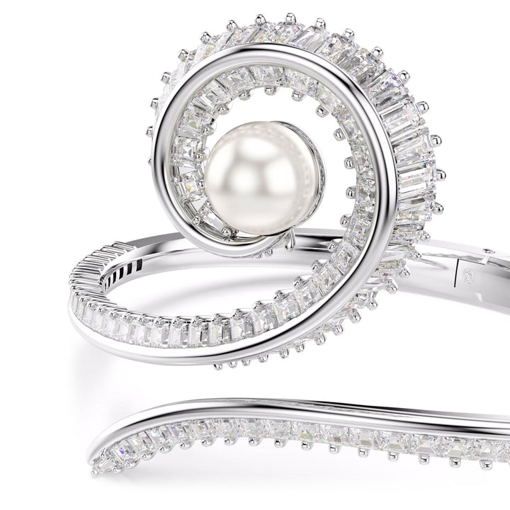 Swarovski x Ariana Grande Armreif Kristallperle Baguette Schliff Weiss Rhodiniert