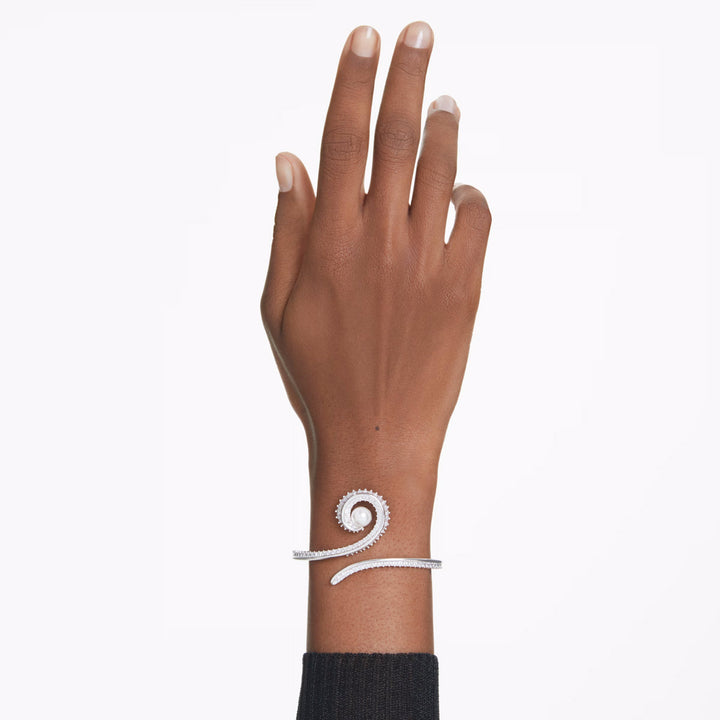 Swarovski x Ariana Grande Armreif Kristallperle Baguette Schliff Weiss Rhodiniert
