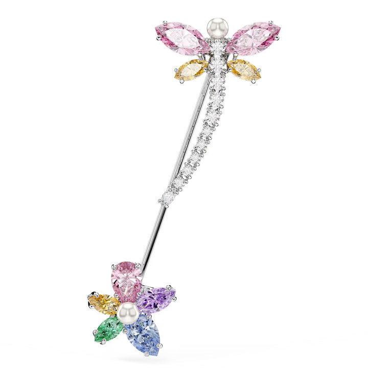 Swarovski x Ariana Grande Brooch Mixed cuts Dragonfly Multicolored Rhodium plated - 5737428