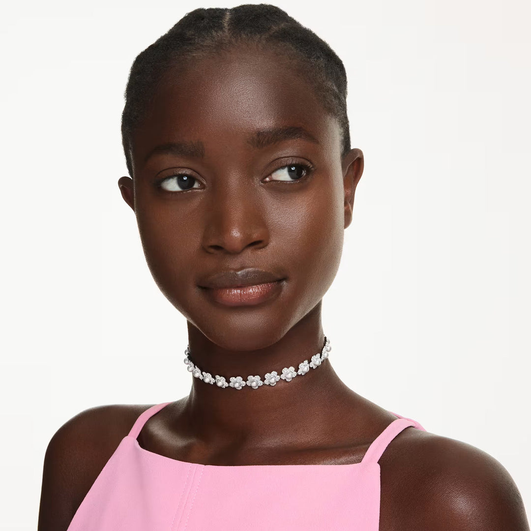 Swarovski x Ariana Grande Halsband Kristallperle Rundschliff Weiss Rhodiniert - 5751250