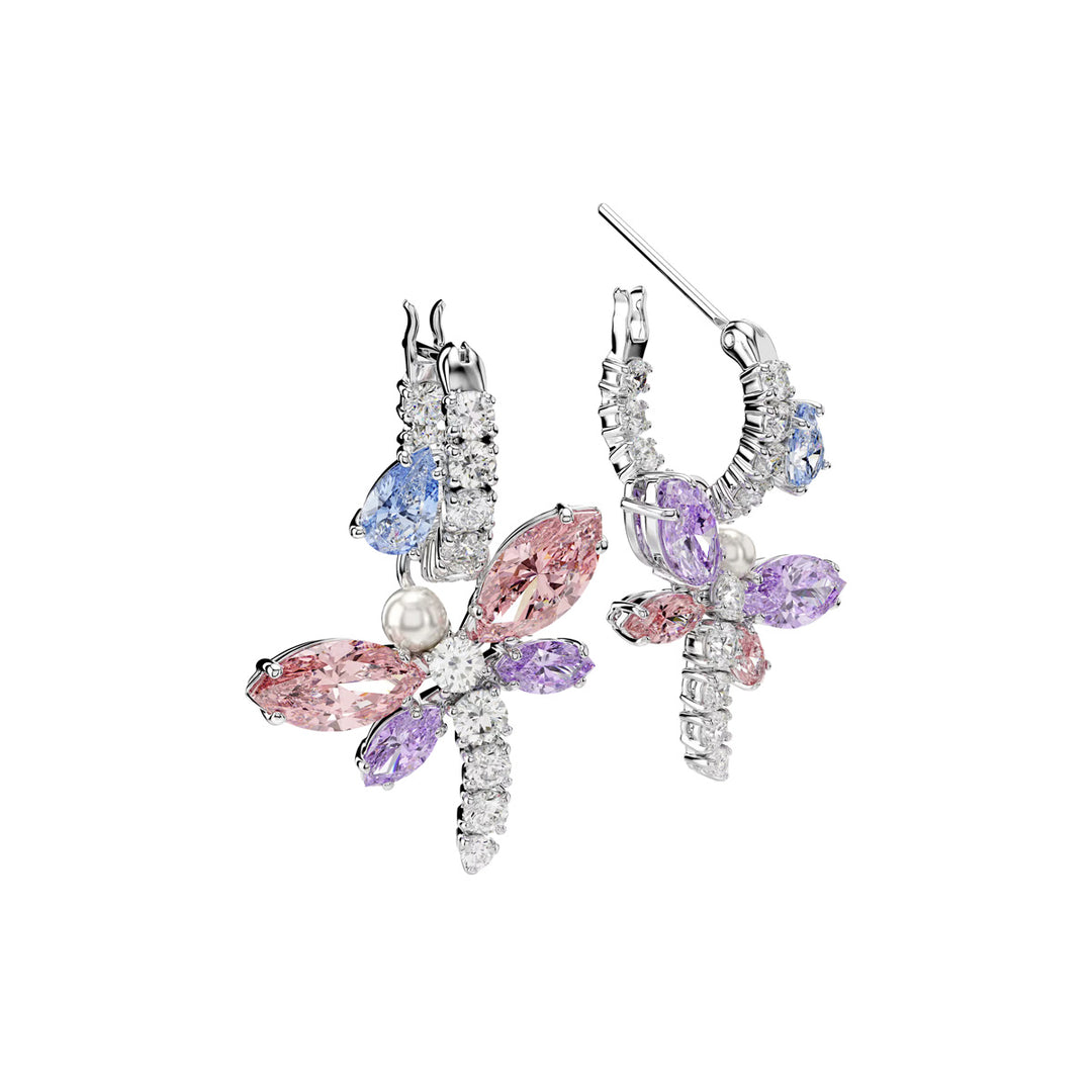 Swarovski x Ariana Grande Drop Ohrhänger Verschiedene Schliffe Libelle Mehrfarbig Rhodiniert - 5749185