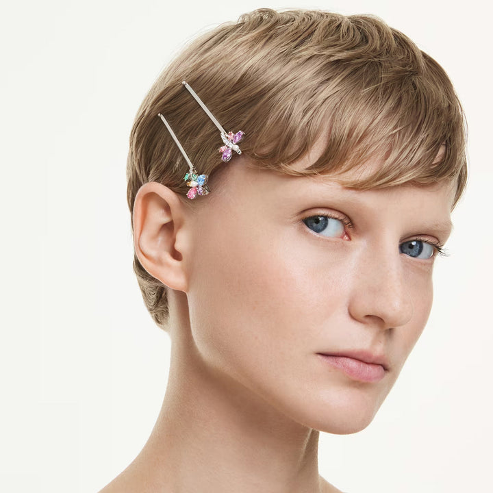 Swarovski x Ariana Grande Haarnadel Verschiedene Schliffe Libelle Blume Mehrfarbig Rhodiniert - 5749186