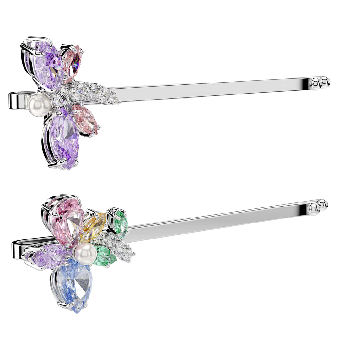 Swarovski x Ariana Grande Haarnadel Verschiedene Schliffe Libelle Blume Mehrfarbig Rhodiniert - 5749186