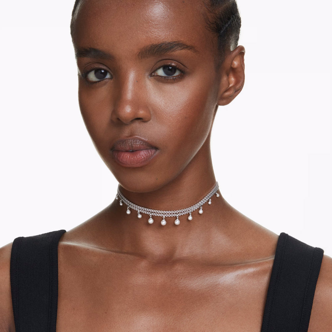 Swarovski x Ariana Grande Choker Kristallperle Rundschliff Weiss Rhodiniert - 5720865