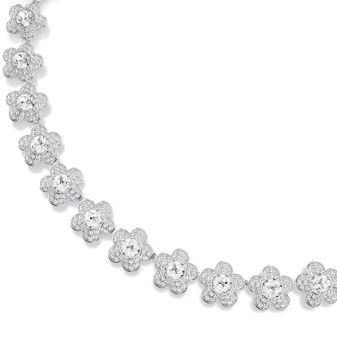 Swarovski x Ariana Grande Halskette Rundschliff Blume Weiss Rhodiniert - 5749179