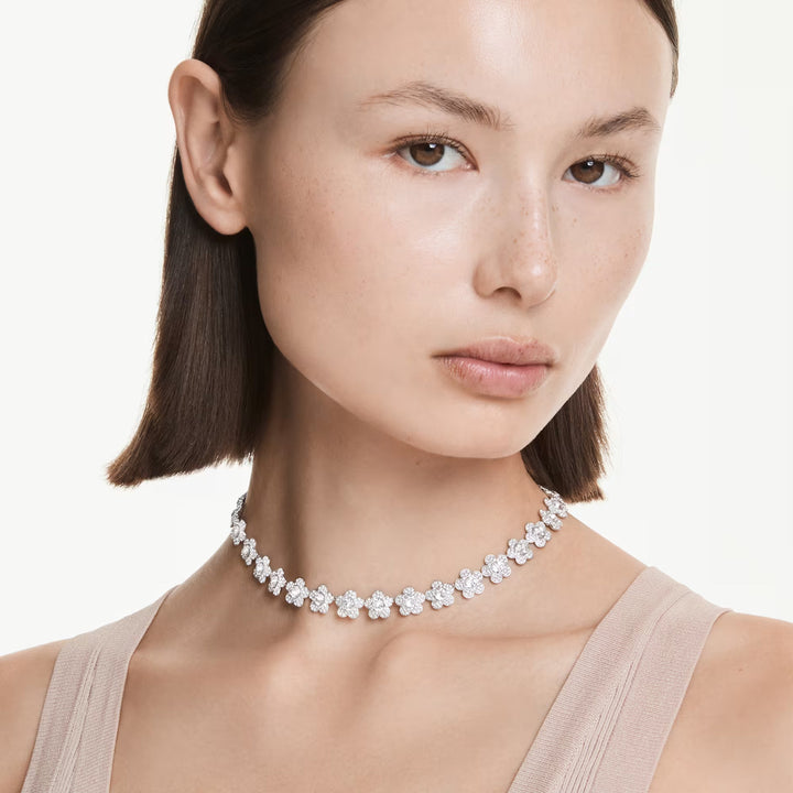 Swarovski x Ariana Grande Halskette Rundschliff Blume Weiss Rhodiniert - 5749179