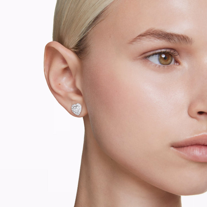 Swarovski x Ariana Grande Ohrstecker Verschiedene Schliffe Herz Weiss Rhodiniert - 5720859