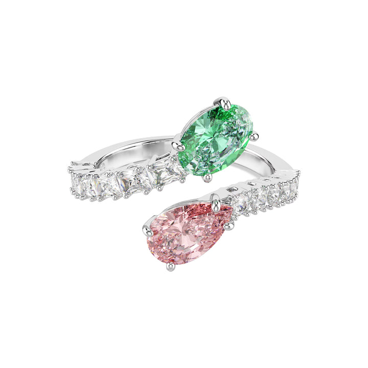 Swarovski x Ariana Grande Anello aperto Taglio misto, Multicolore, Placcato rodio