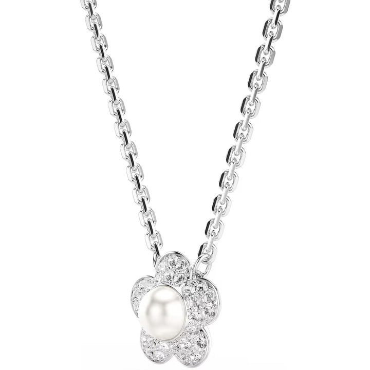 Swarovski x Ariana Grande Halskette Rundschliff Blume Weiss Rhodiniert - 5755817