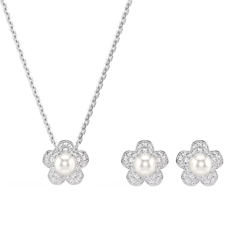Swarovski x Ariana Grande Set Kristallperle Rundschliff Blume Weiss Rhodiniert - 5749180