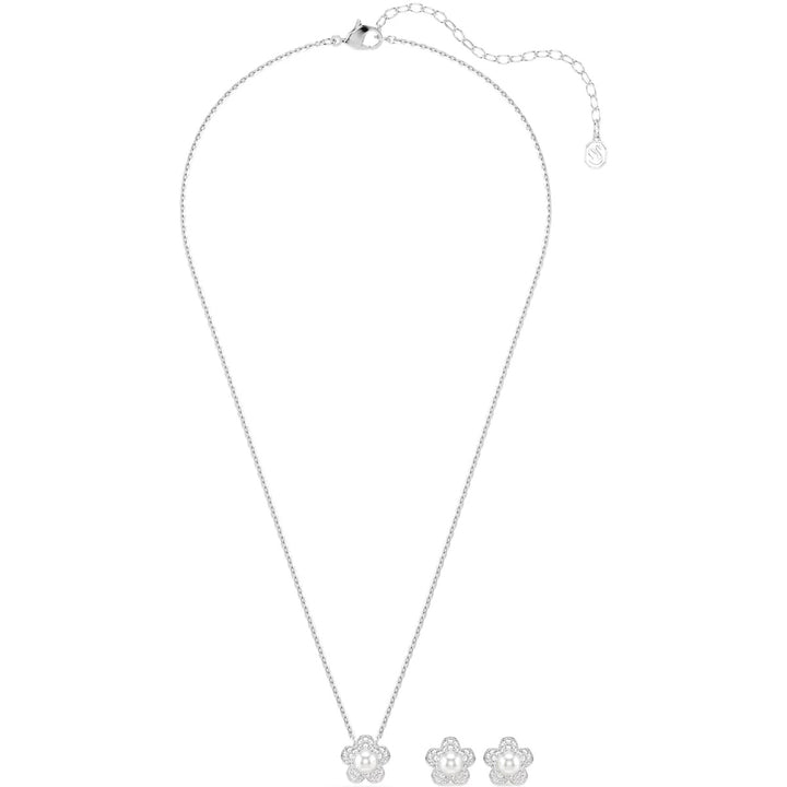 Swarovski x Ariana Grande Set Kristallperle Rundschliff Blume Weiss Rhodiniert - 5749180