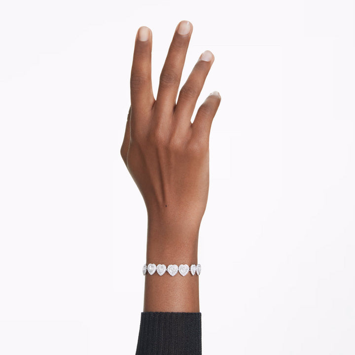 Swarovski x Ariana Grande Tennis Armband Verschiedene Schliffe Herz Weiss Rhodiniert - 5720860