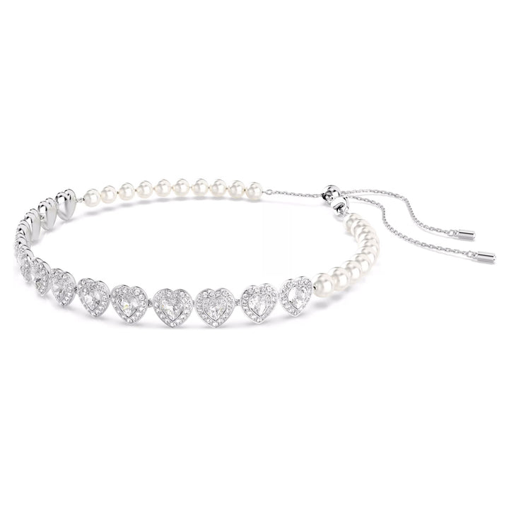 Swarovski x Ariana Grande Tennis Choker Verschiedene Schliffe Herz Weiss Rhodiniert - 5720861