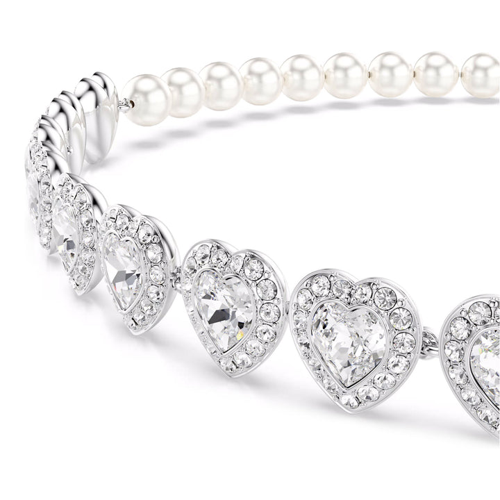 Swarovski x Ariana Grande Tennis Choker Verschiedene Schliffe Herz Weiss Rhodiniert - 5720861
