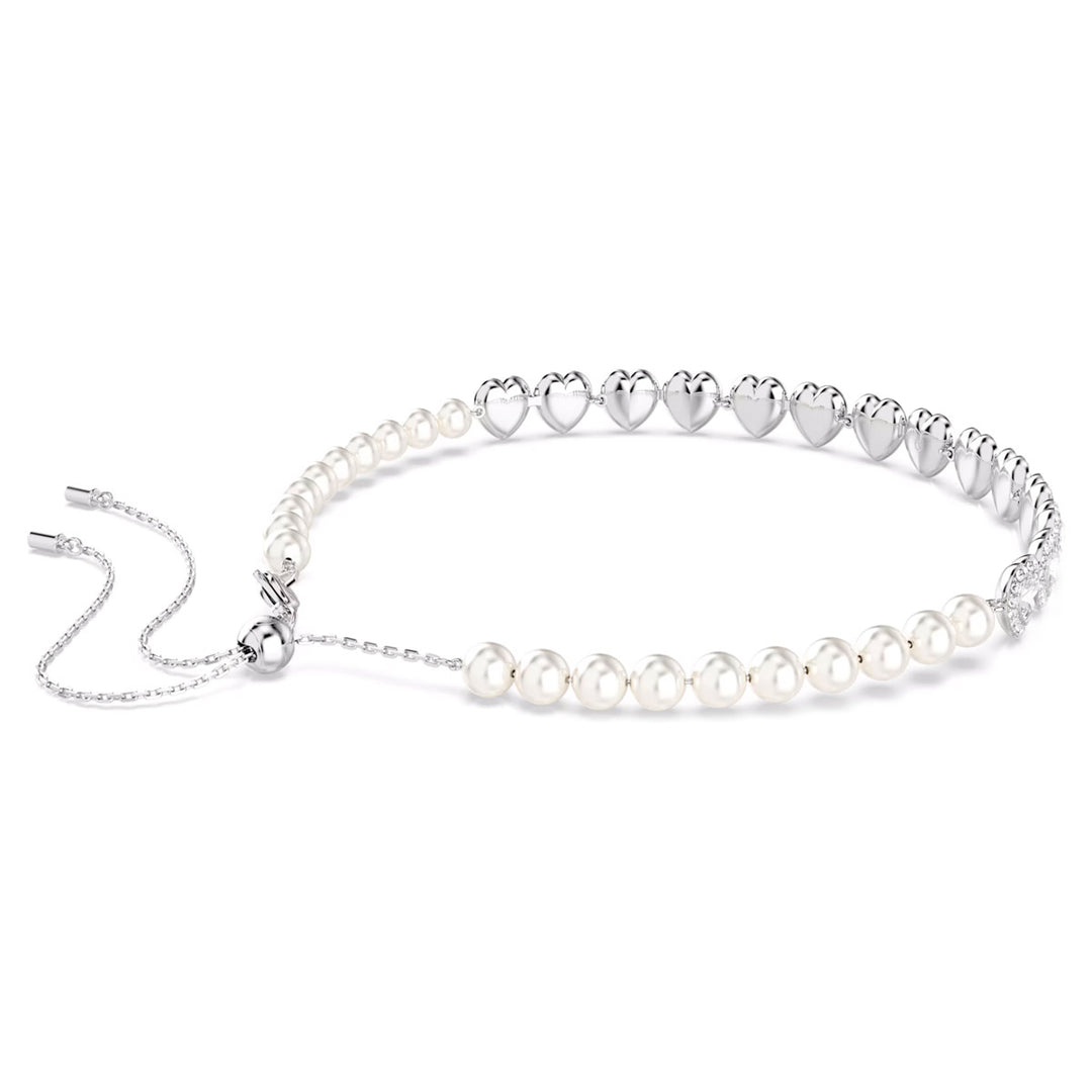 Swarovski x Ariana Grande Tennis Choker Verschiedene Schliffe Herz Weiss Rhodiniert - 5720861