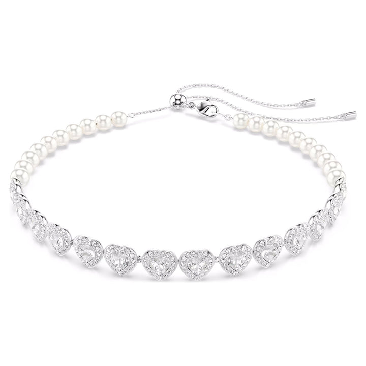Swarovski x Ariana Grande Tennis Choker Verschiedene Schliffe Herz Weiss Rhodiniert - 5720861