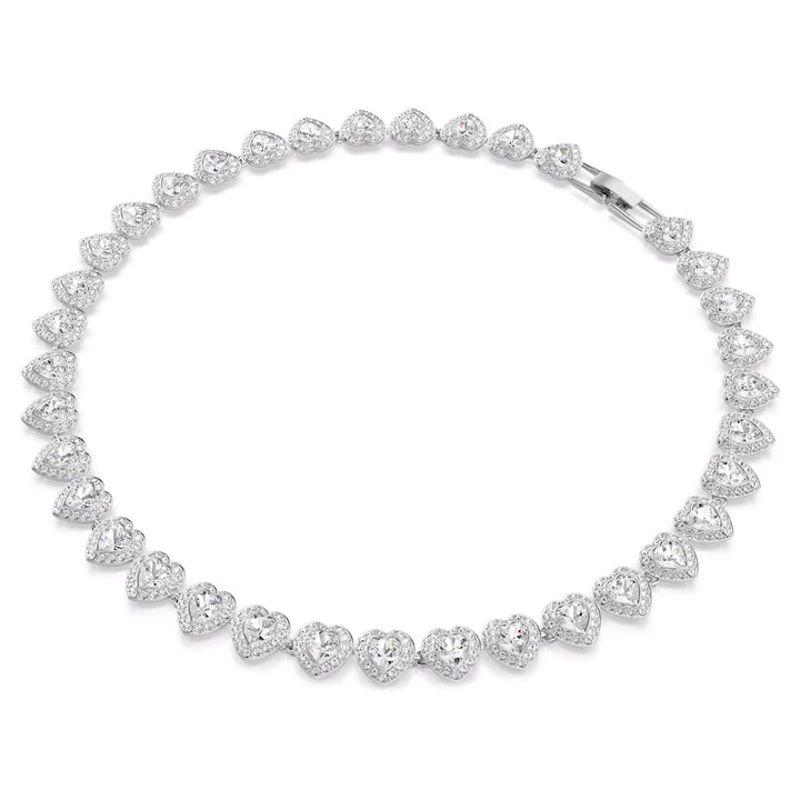 Swarovski x Ariana Grande Tennis Halskette Verschiedene Schliffe Herz Weiss Rhodiniert - 5720857