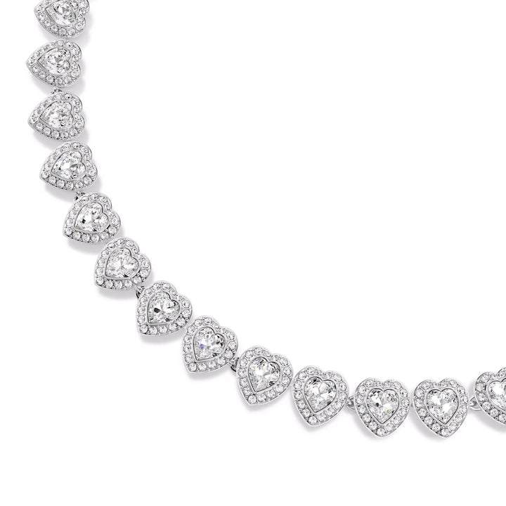 Swarovski x Ariana Grande Tennis Halskette Verschiedene Schliffe Herz Weiss Rhodiniert - 5720857