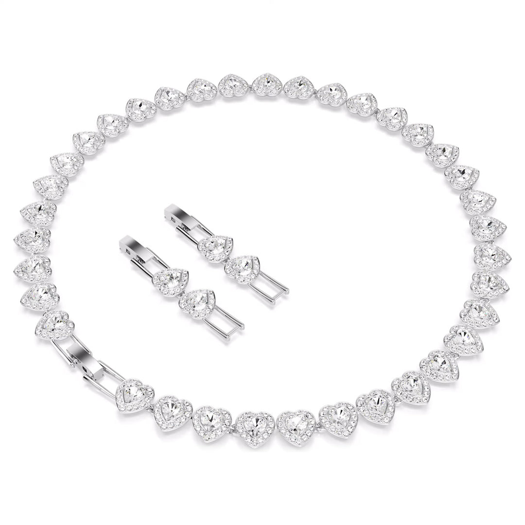 Swarovski x Ariana Grande Tennis Halskette Verschiedene Schliffe Herz Weiss Rhodiniert - 5720857