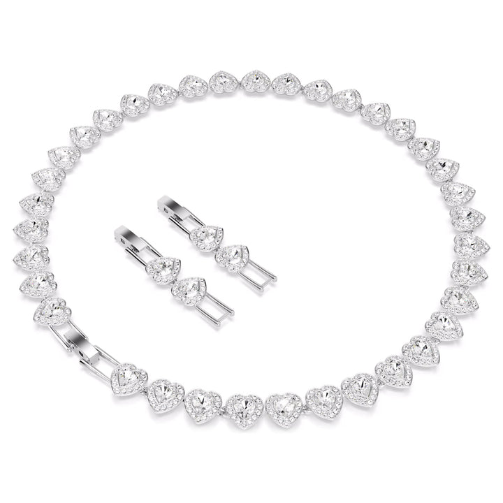 Swarovski x Ariana Grande Tennis Halskette Verschiedene Schliffe Herz Weiss Rhodiniert - 5720857