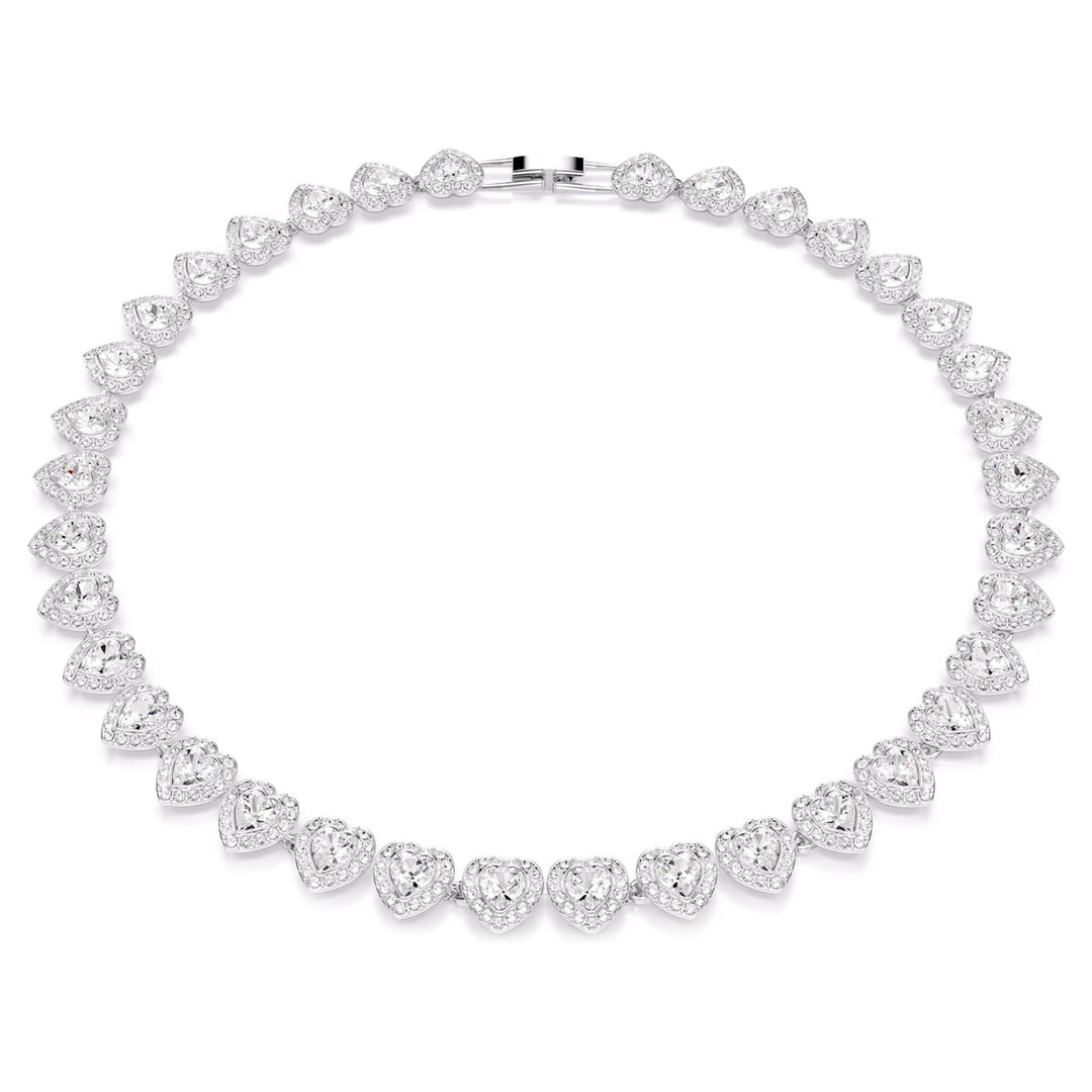 Swarovski x Ariana Grande Collier Tennis Tailles variées Cœur Blanc Métal rhodié - 5720857