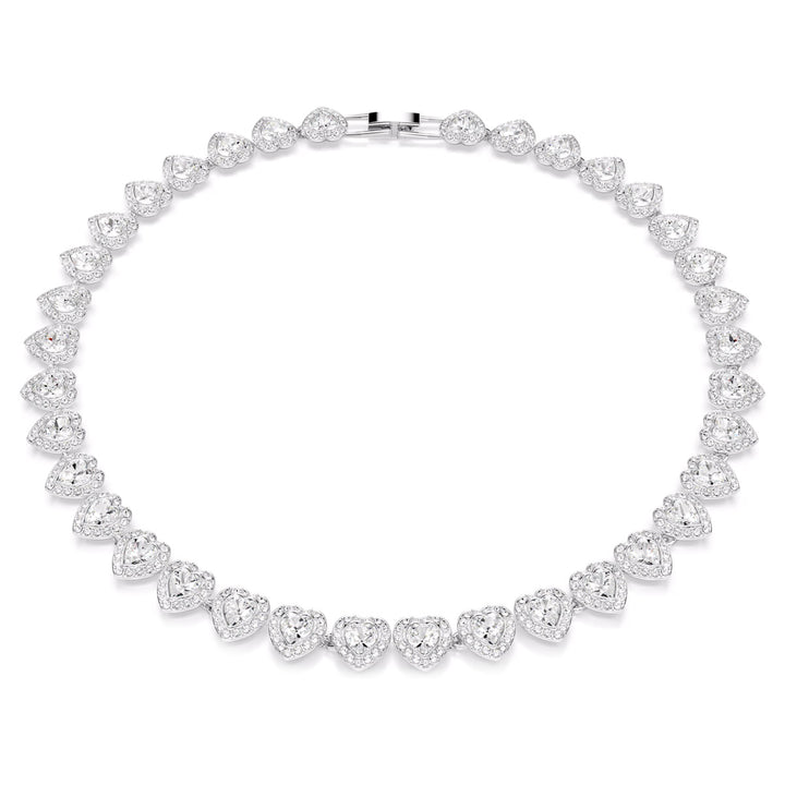 Swarovski x Ariana Grande Collier Tennis Tailles variées Cœur Blanc Métal rhodié - 5720857