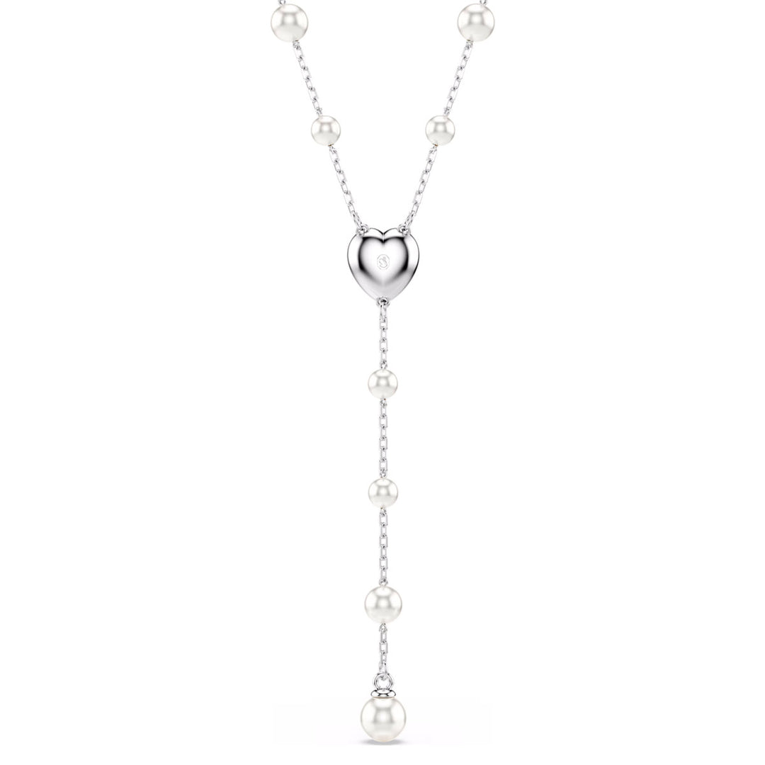 Swarovski x Ariana Grande Y Halskette Kristallperle Verschiedene Schliffe Herz Weiss Rhodiniert - 5720855