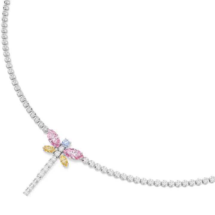 Swarovski x Ariana Grande Tennis Y Halskette Verschiedene Schliffe Libelle Mehrfarbig Rhodinier - 5737425
