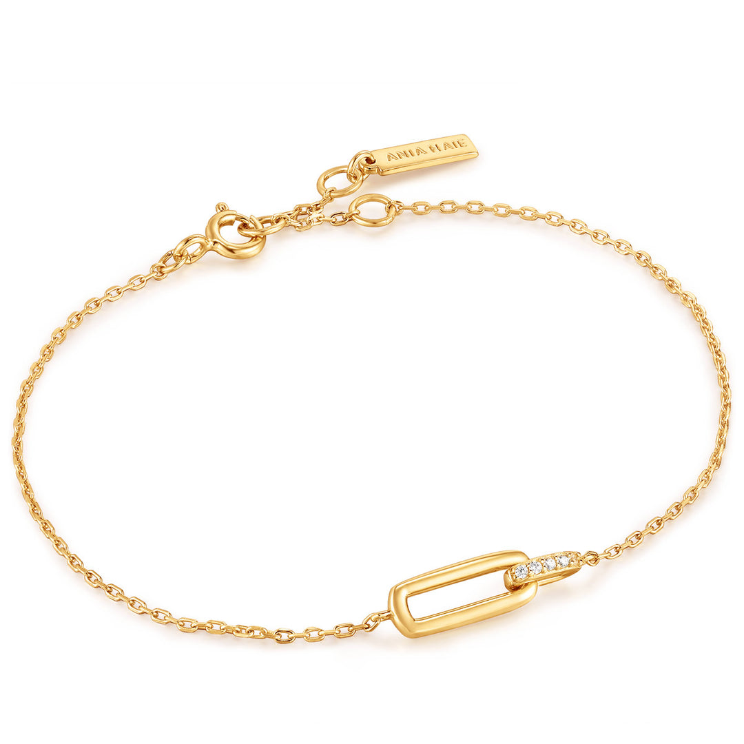 Ania Haie Gold Glam Interlock Armband - B037-01G