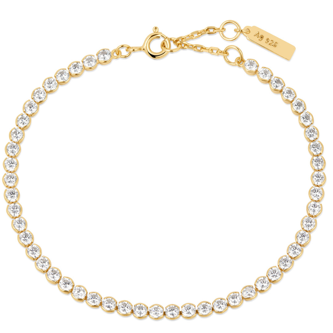 Ania Haie Gold Row Bezel Set Bracelet - B058-06G