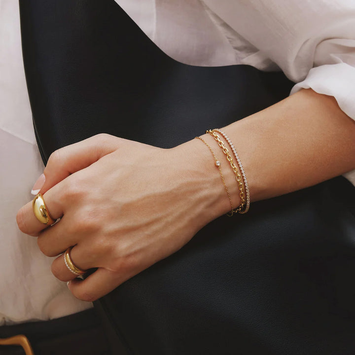 Ania Haie Gold Sparkle Bezel Armband - B062-01G