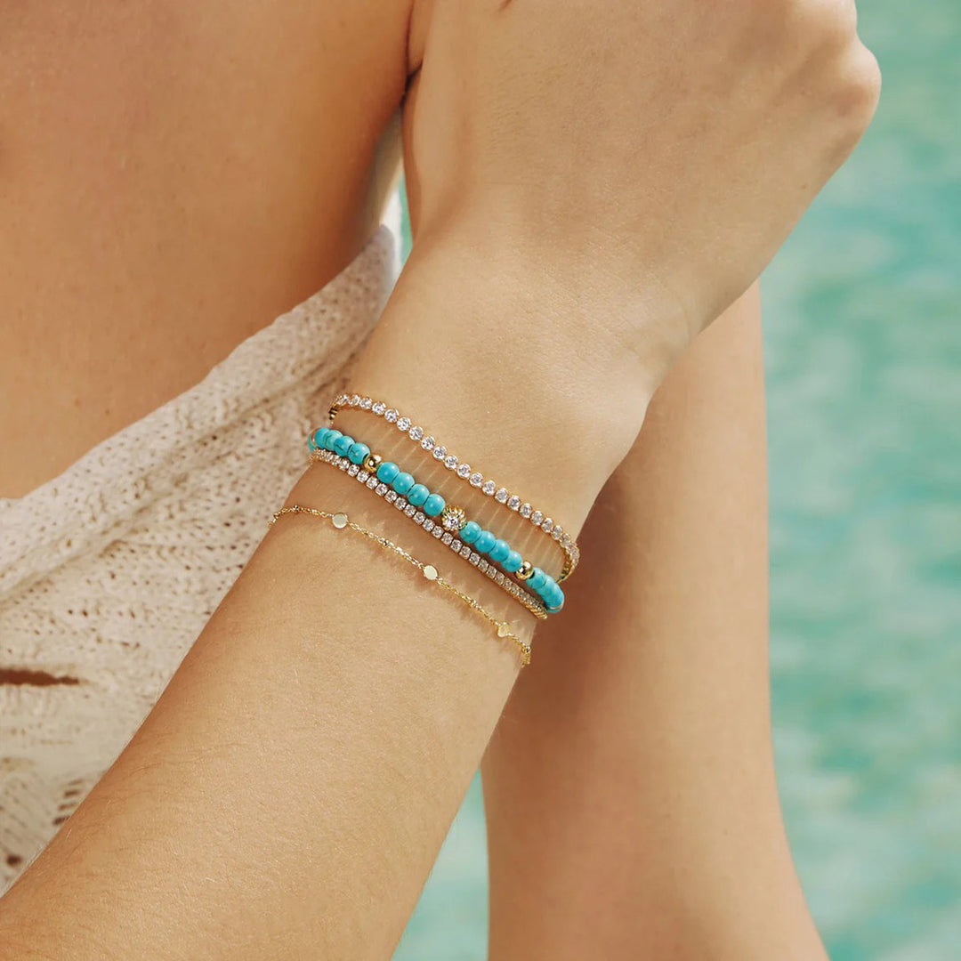 Ania Haie Gold Lab Created Turquoise Armband - B063-04G