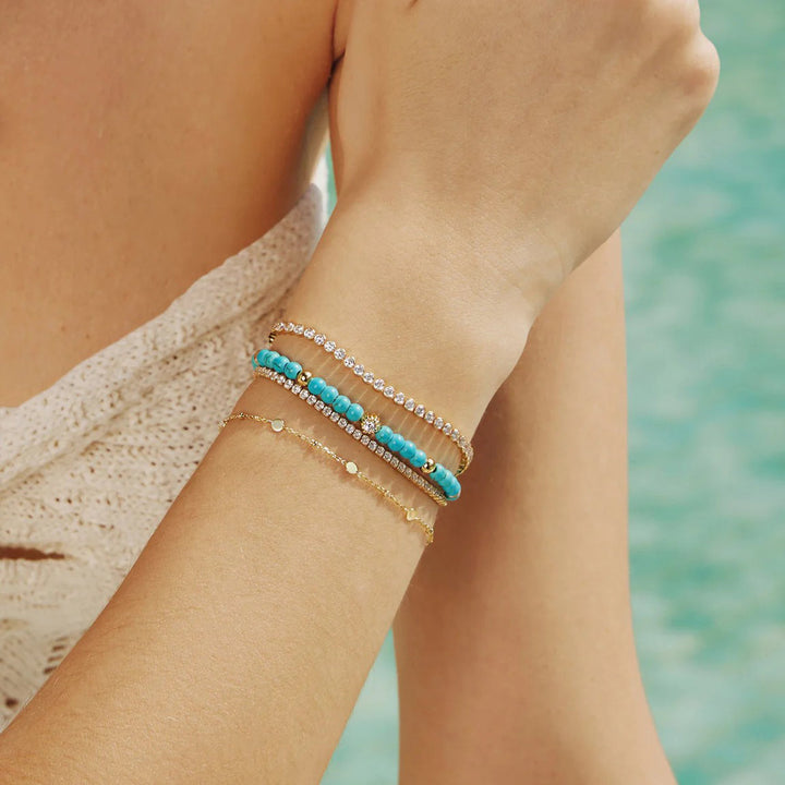 Ania Haie Gold Lab Created Turquoise Armband - B063-04G