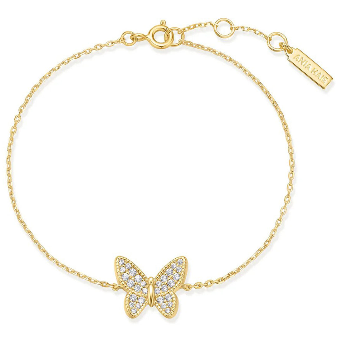 Ania Haie Gold Butterfly Pavé Armband - B064-02G
