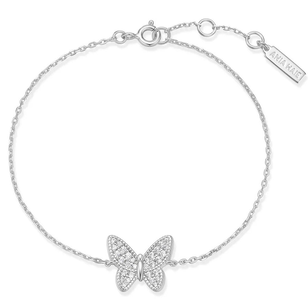Ania Haie Silver Butterfly Pavé Armband - B064-02H