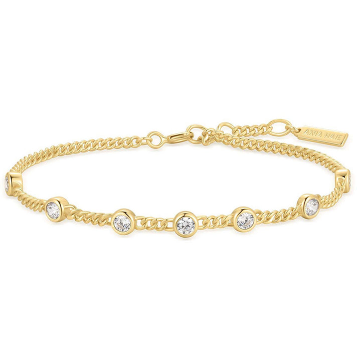 Ania Haie Gold Multi Station Round Stone Bracelet - B066-05G