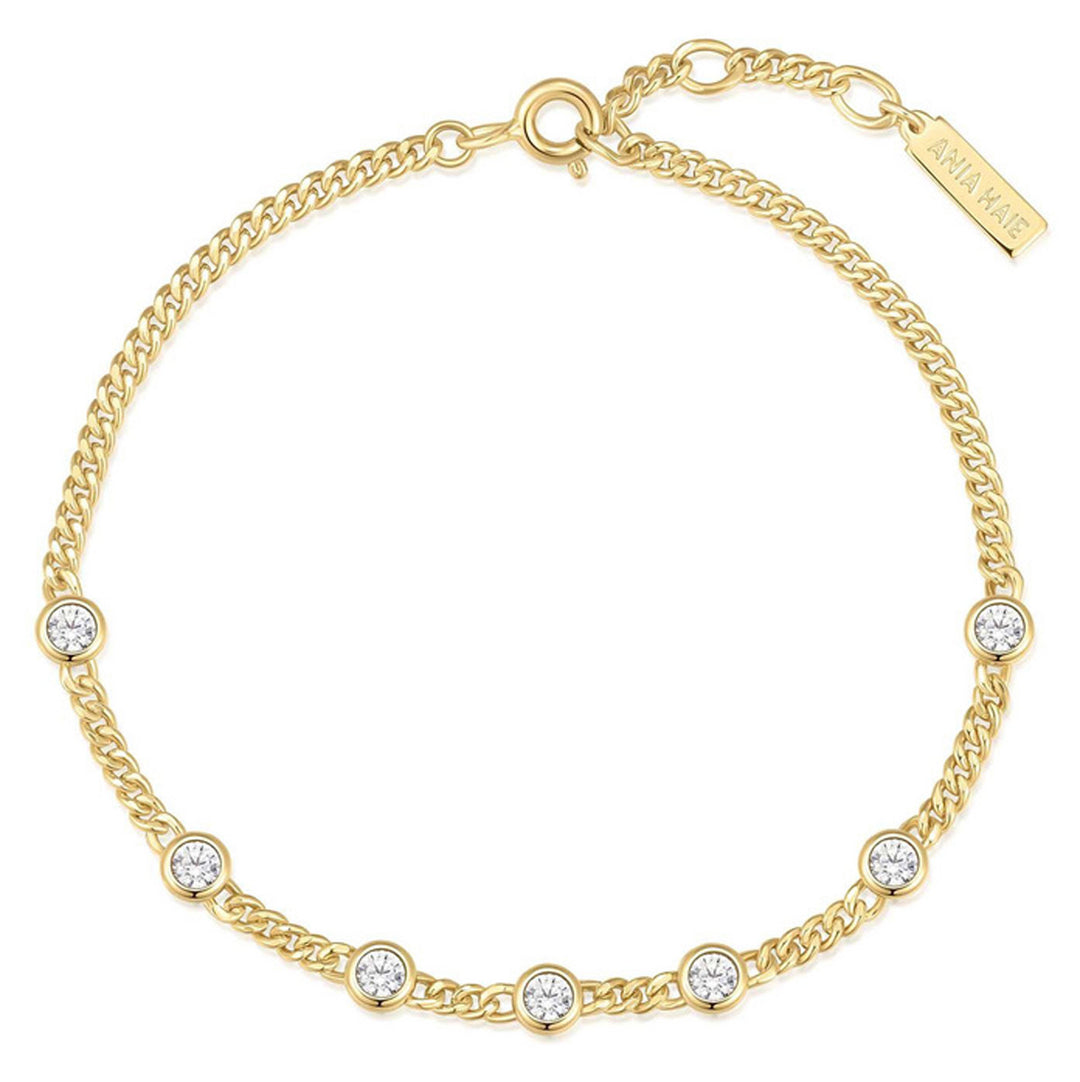 Ania Haie Gold Multi Station Round Stone Armband - B066-05G