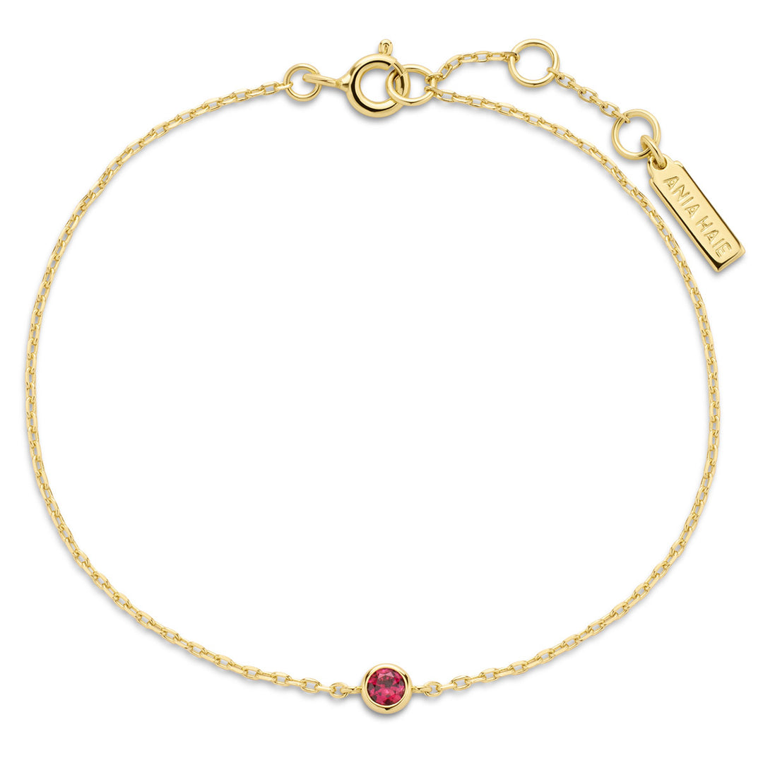 Ania Haie Gold Crimson Solitaire Armband - B071-01G
