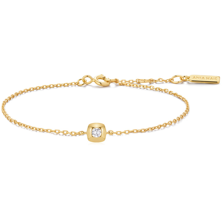 Ania Haie Gold Modern Bezel Set Solitaire Armband - B072-01G