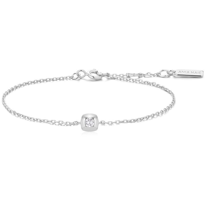 Ania Haie Silver Modern Bezel Set Solitaire Armband - B072-01H