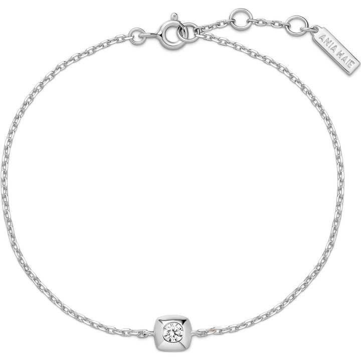 Ania Haie Silver Modern Bezel Set Solitaire Armband - B072-01H