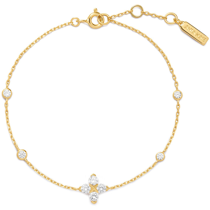Ania Haie Gold Sparkling Lucky Clover Armband - B074-04G