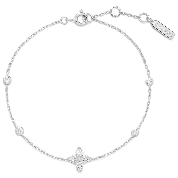 Ania Haie Silver Sparkling Lucky Clover Armband - B074-04H